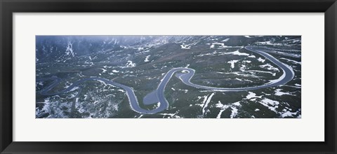 Framed Snow covered landscape with a road, Grossglockner, Austria Print