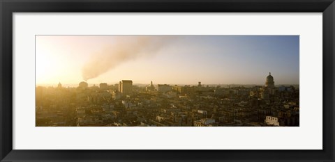 Framed Old Havana, Cuba with Smokestack Print