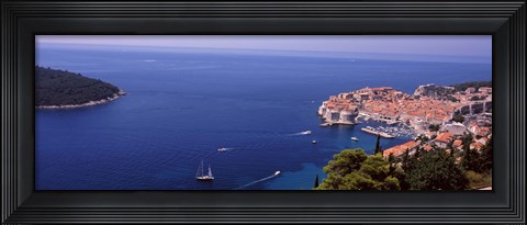 Framed Buildings at the waterfront, Dubrovnik, Dalmatia, Croatia Print