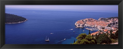 Framed Buildings at the waterfront, Dubrovnik, Dalmatia, Croatia Print