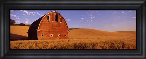 Framed Old barn in a wheat field, Palouse, Whitman County, Washington State Print