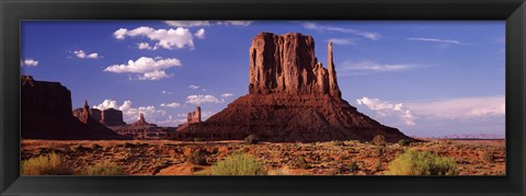 Framed Rock formations on a landscape, The Mittens, Monument Valley Tribal Park, Monument Valley, Utah, USA Print