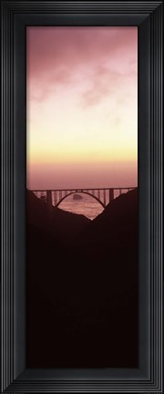 Framed Silhouette of Bixby Bridge, Big Sur, California (vertical) Print