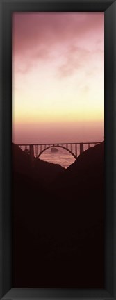 Framed Silhouette of Bixby Bridge, Big Sur, California (vertical) Print