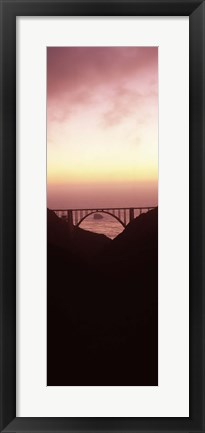 Framed Silhouette of Bixby Bridge, Big Sur, California (vertical) Print