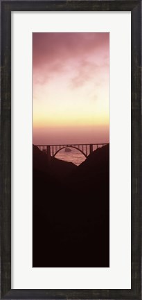 Framed Silhouette of Bixby Bridge, Big Sur, California (vertical) Print