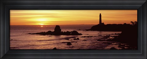 Framed Silhouette of Pigeon Point Lighthouse, California Print