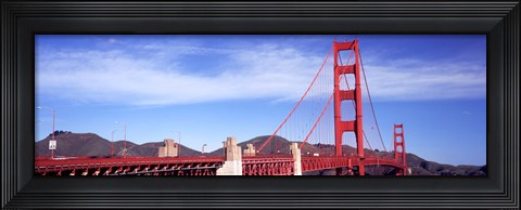 Framed Red suspension bridge, Golden Gate Bridge, San Francisco Bay, San Francisco, California, USA Print