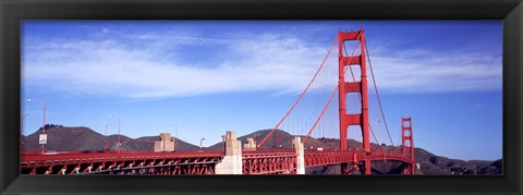 Framed Red suspension bridge, Golden Gate Bridge, San Francisco Bay, San Francisco, California, USA Print