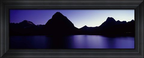 Framed Swiftcurrent Lake, Many Glacier, US Glacier National Park, Montana (Purple View) Print