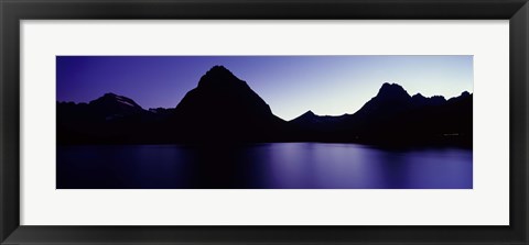 Framed Swiftcurrent Lake, Many Glacier, US Glacier National Park, Montana (Purple View) Print