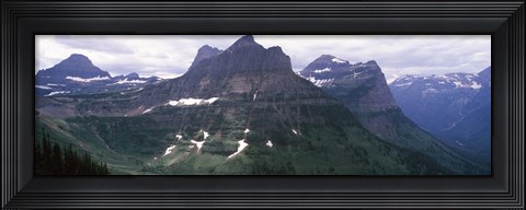Framed Mountain range, US Glacier National Park, Montana, USA Print
