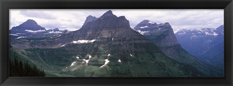 Framed Mountain range, US Glacier National Park, Montana, USA Print