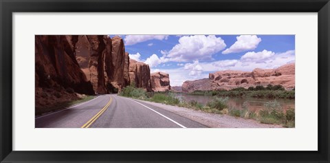 Framed Highway along rock formations, Utah State Route 279, Utah, USA Print