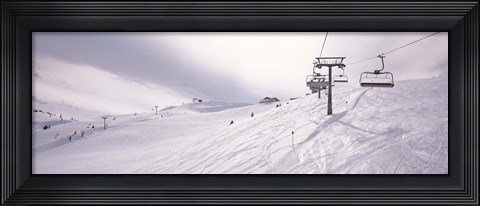 Framed Ski lifts in a ski resort, Kitzbuhel Alps, Wildschonau, Kufstein, Tyrol, Austria Print