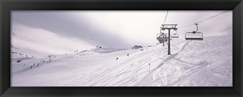 Framed Ski lifts in a ski resort, Kitzbuhel Alps, Wildschonau, Kufstein, Tyrol, Austria Print