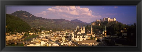 Framed High angle view of a city, Salzburg, Austria Print