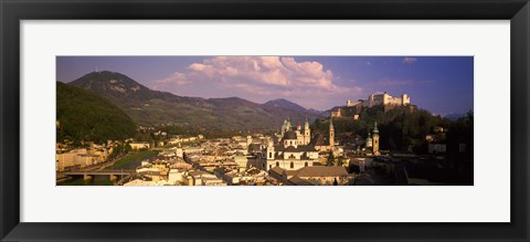 Framed High angle view of a city, Salzburg, Austria Print