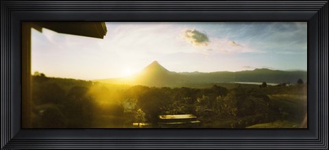 Framed Volcano in a forest, Arenal Volcano, Alajuela Province, Costa Rica Print