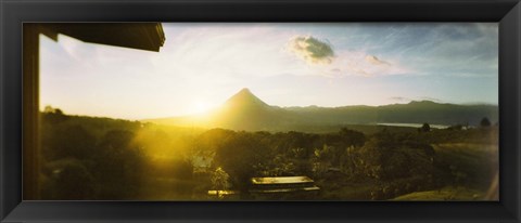 Framed Volcano in a forest, Arenal Volcano, Alajuela Province, Costa Rica Print