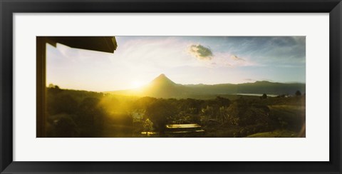 Framed Volcano in a forest, Arenal Volcano, Alajuela Province, Costa Rica Print