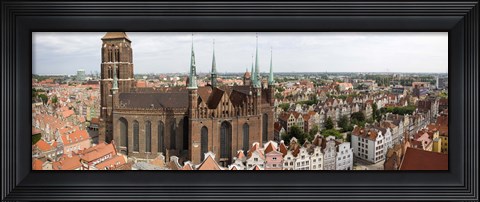 Framed Cathedral in a city, St. Mary&#39;s Church, Gdansk, Pomeranian Voivodeship, Poland Print