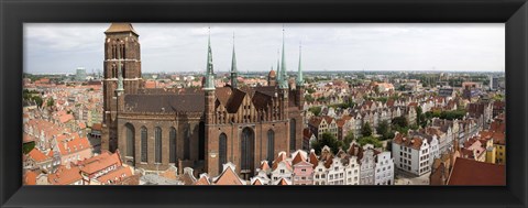 Framed Cathedral in a city, St. Mary&#39;s Church, Gdansk, Pomeranian Voivodeship, Poland Print