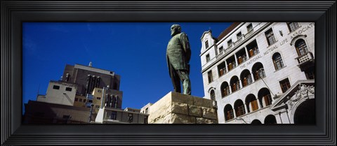 Framed Statue of Jan Hendrik Hofmeyr at a town square, Church Square, Cape Town, Western Cape Province, South Africa Print