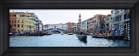 Framed Buildings at the waterfront, Rialto Bridge, Grand Canal, Venice, Veneto, Italy Print