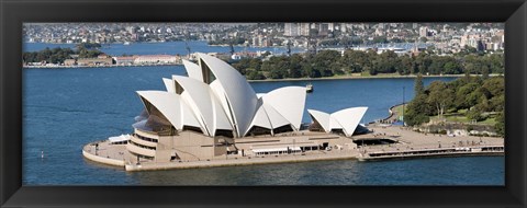 Framed Aerial view of Sydney Opera House, Sydney Harbor, Sydney, New South Wales, Australia Print