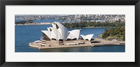 Framed Aerial view of Sydney Opera House, Sydney Harbor, Sydney, New South Wales, Australia Print