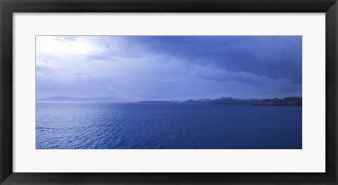 Framed Rain storm in the sea, Bodrum, Mugla Province, Aegean Region, Turkey Print