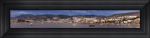 Framed Buildings at the waterfront, St Peter&#39;s Castle, Bodrum, Mugla Province, Aegean Region, Turkey Print