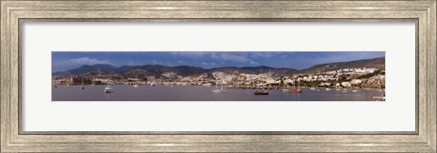 Framed Buildings at the waterfront, St Peter&#39;s Castle, Bodrum, Mugla Province, Aegean Region, Turkey Print