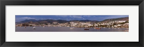 Framed Buildings at the waterfront, St Peter&#39;s Castle, Bodrum, Mugla Province, Aegean Region, Turkey Print