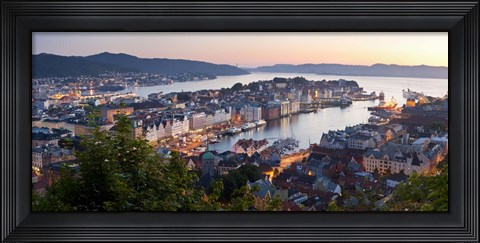 Framed Buildings in a city, Bergen, Hordaland County, Norway Print