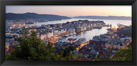 Framed Buildings in a city, Bergen, Hordaland County, Norway Print