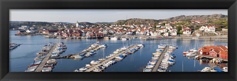 Framed Boats at a harbor, Skarhamn, Tjorn, Bohuslan, Vastra Gotaland County, Sweden Print