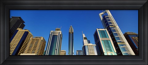 Framed Low angle view of buildings, Dubai, United Arab Emirates 2010 Print