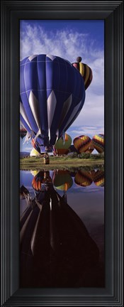 Framed Big Blue Balloon, Hot Air Balloon Rodeo, Steamboat Springs, Routt County, Colorado, USA Print