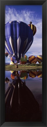 Framed Big Blue Balloon, Hot Air Balloon Rodeo, Steamboat Springs, Routt County, Colorado, USA Print