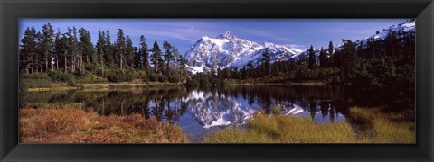 Framed Mt Shuksan, Picture Lake, North Cascades National Park, Washington State, USA Print