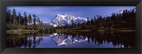 Framed Mt Shuksan Reflection at Picture Lake, North Cascades National Park Print