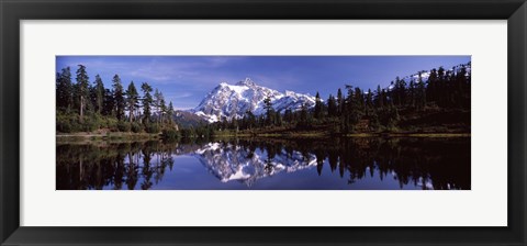 Framed Mt Shuksan Reflection at Picture Lake, North Cascades National Park Print