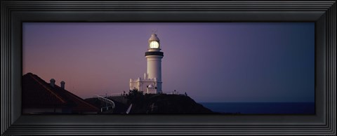 Framed Lighthouse at dusk, Broyn Bay Light House, New South Wales, Australia Print