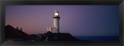 Framed Lighthouse at dusk, Broyn Bay Light House, New South Wales, Australia Print