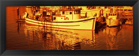 Framed Fishing boats in the bay, Morro Bay, San Luis Obispo County, California (horizontal) Print