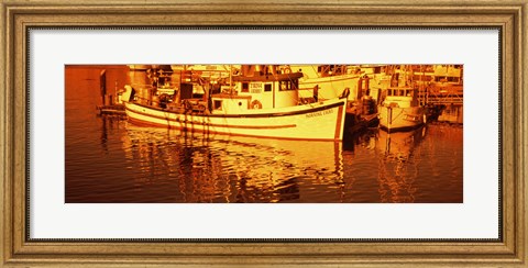 Framed Fishing boats in the bay, Morro Bay, San Luis Obispo County, California (horizontal) Print