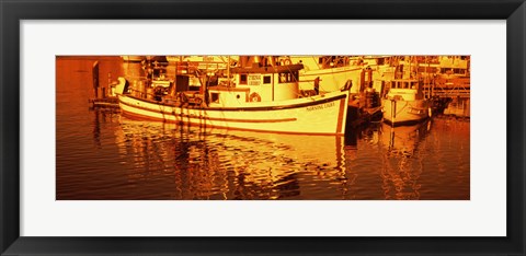 Framed Fishing boats in the bay, Morro Bay, San Luis Obispo County, California (horizontal) Print