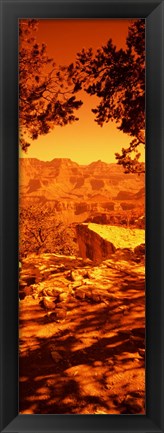 Framed Mountain range, Mather Point, Grand Canyon National Park, Arizona Print